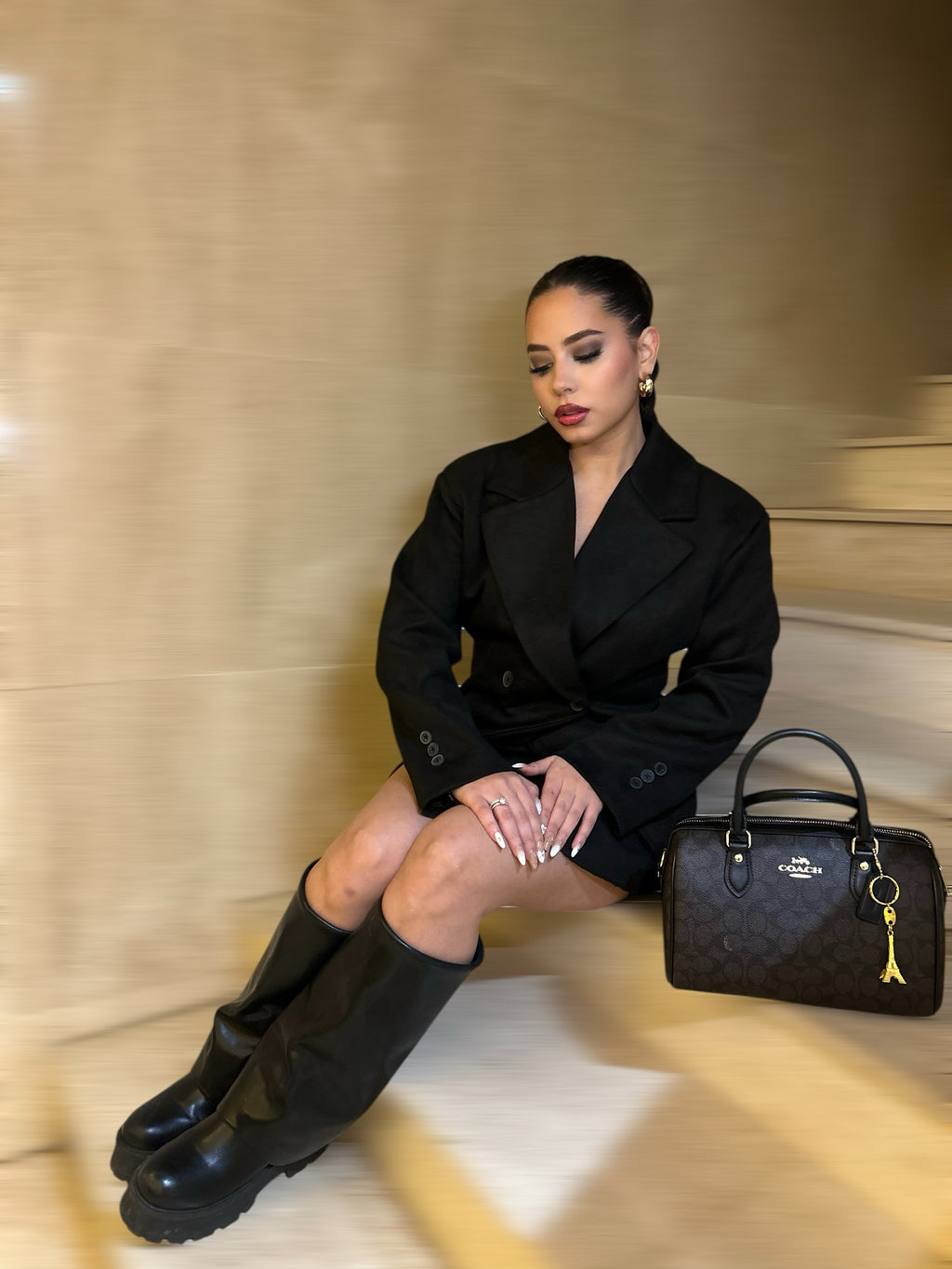 Suede Cut Out Blazer