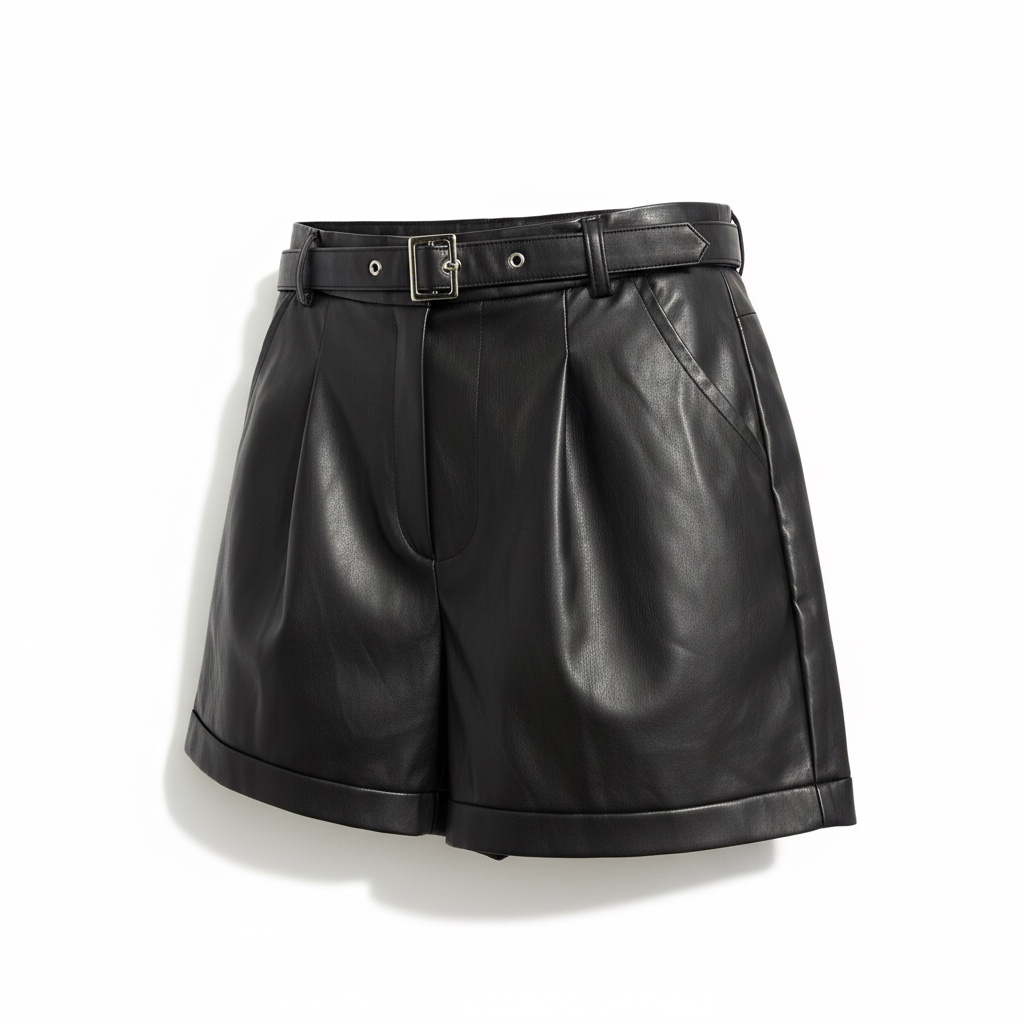 Black Leather Shorts
