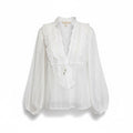 White Ruffled Top