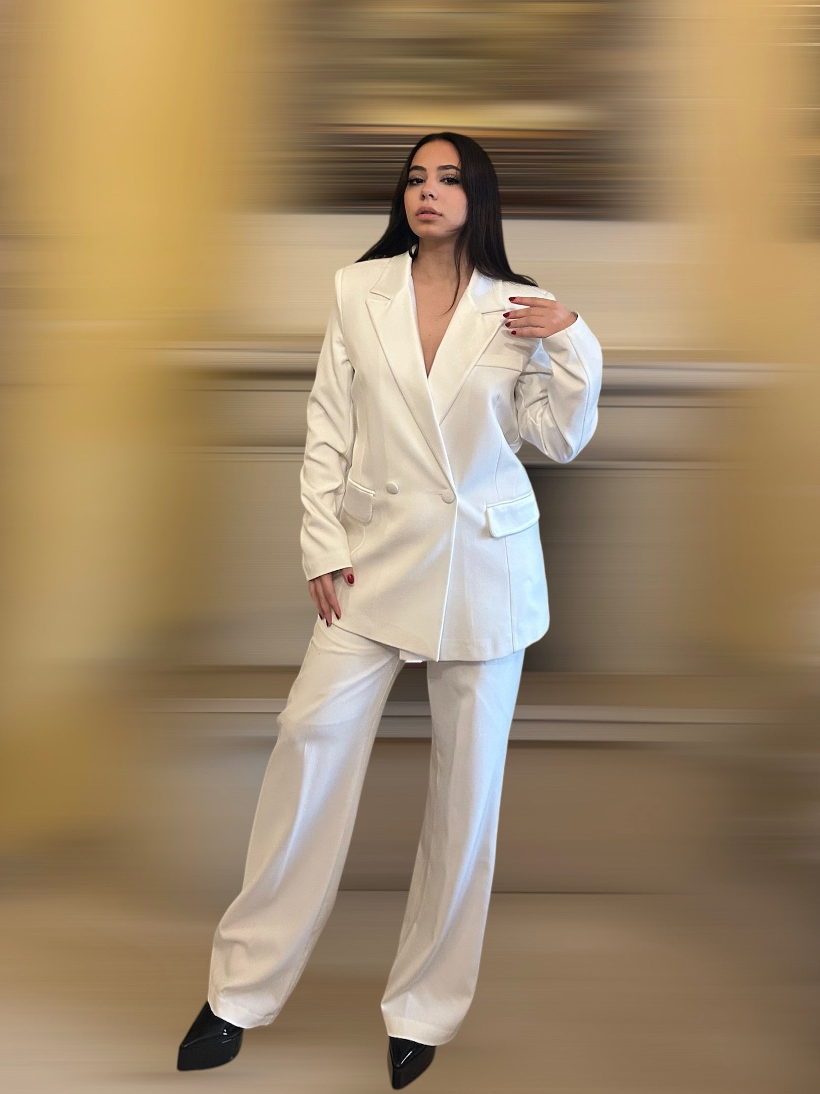 White Blazer Set