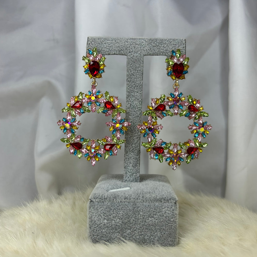 Flower Multi Colored Earrings