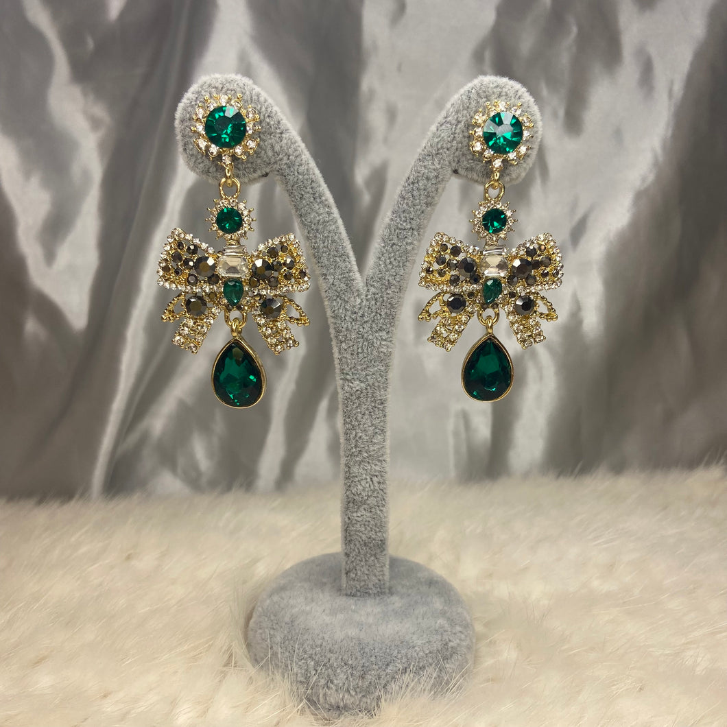 Emerald Green Butterfly Earrings