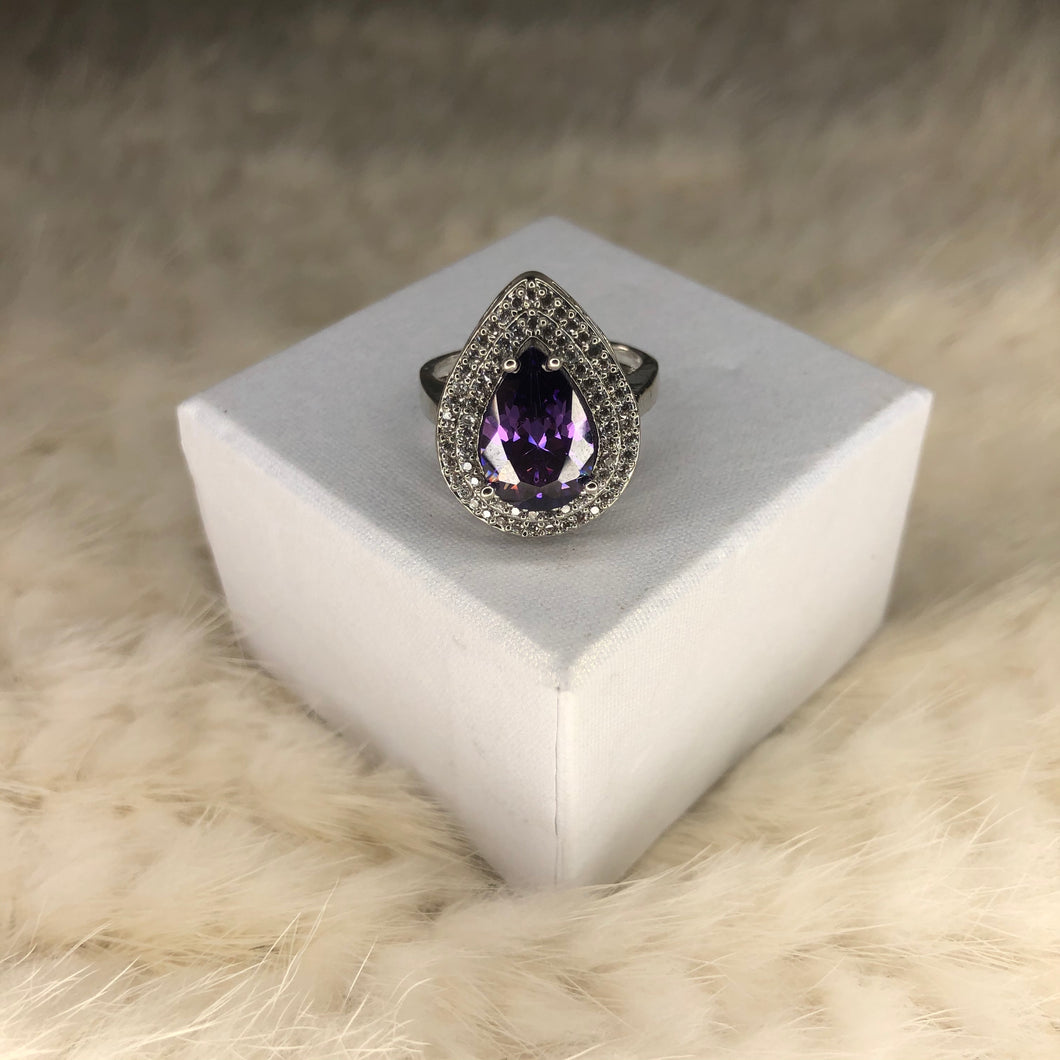 Deep Purple Stone Sparkly Ring