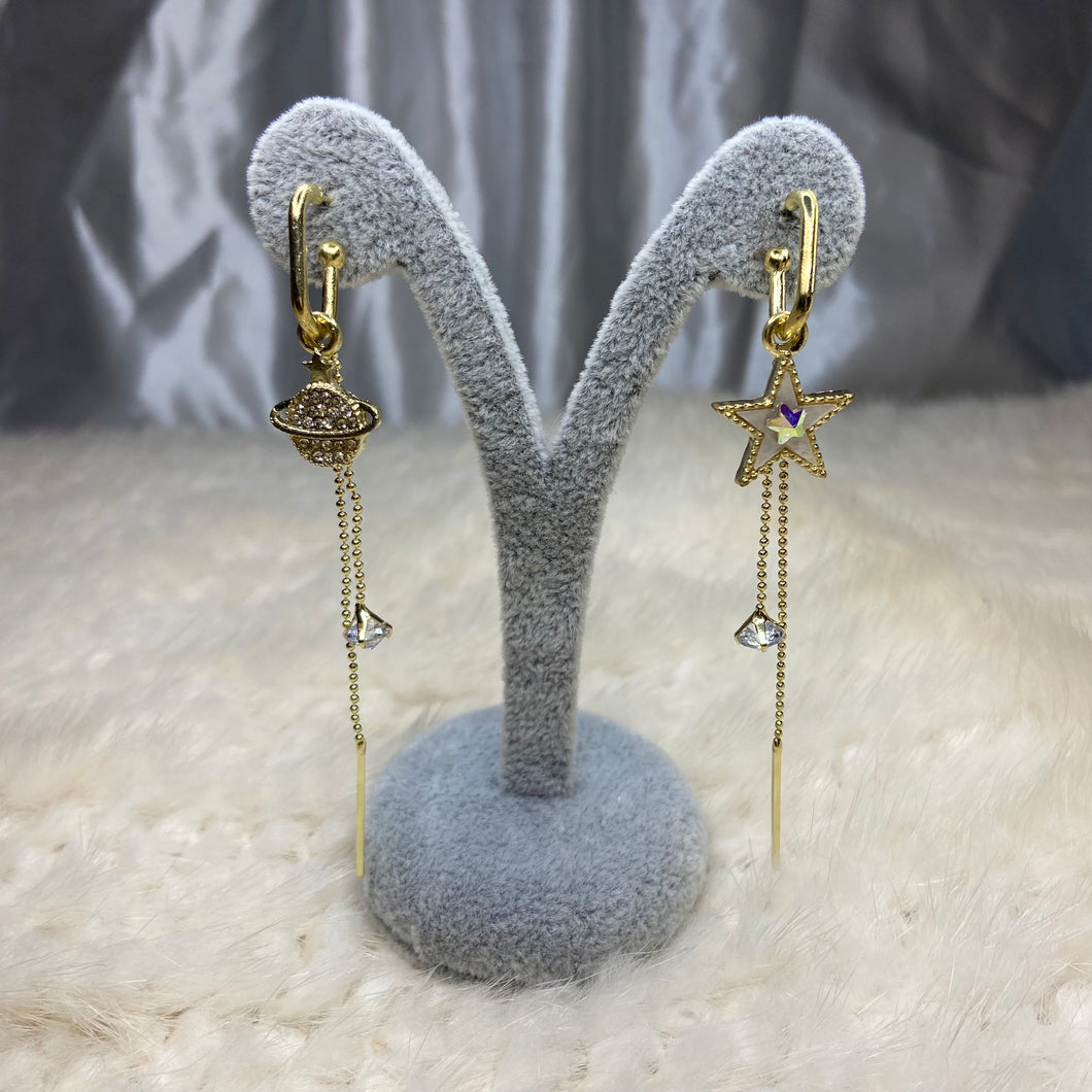Golden Sparkly Space Earrings