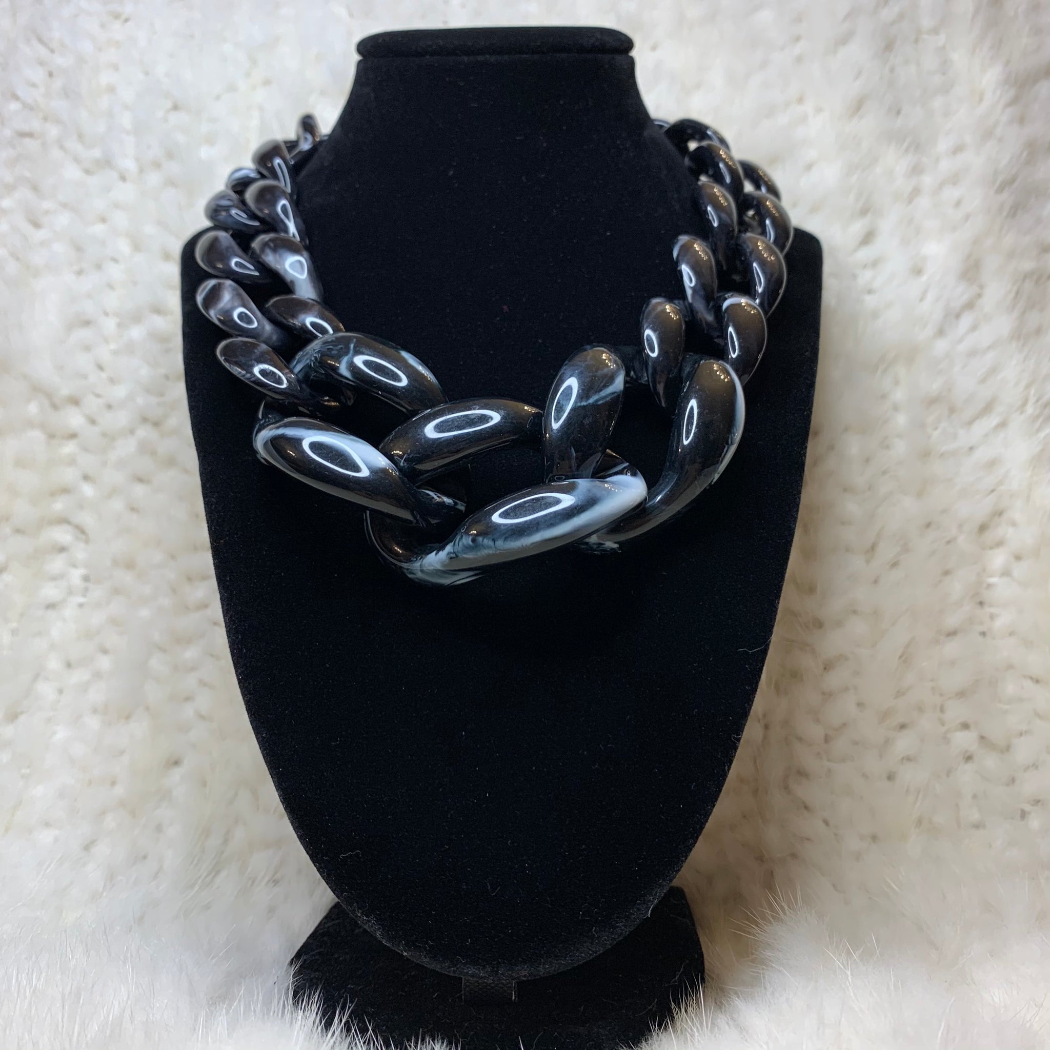 Black Marble Chain Necklace